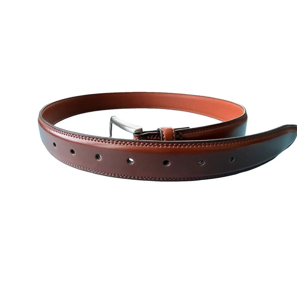 Milorde Men's Size 32 Brown Genuine Leather Dress Belt